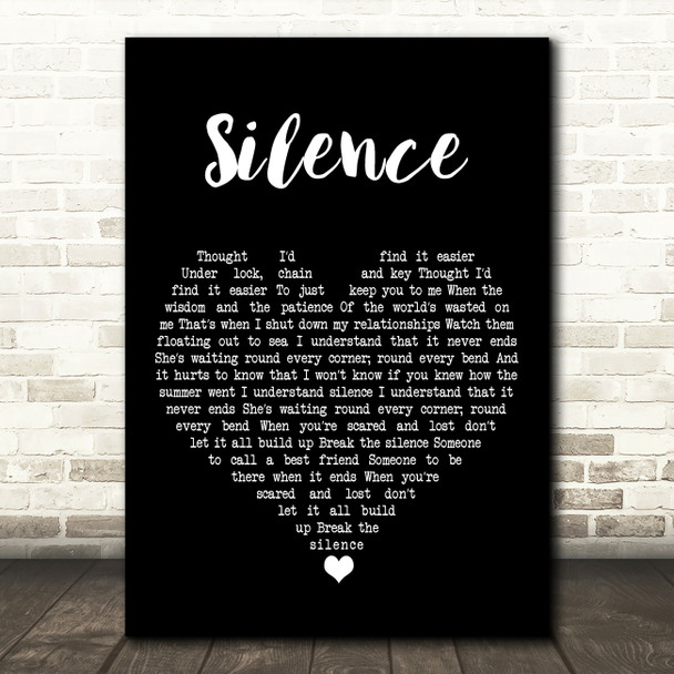The Maccabees Silence Black Heart Song Lyric Art Print