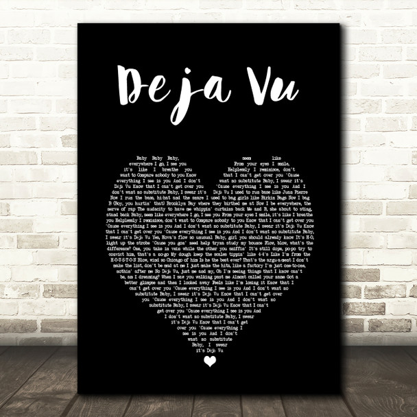 Beyoncé Deja Vu Black Heart Song Lyric Art Print