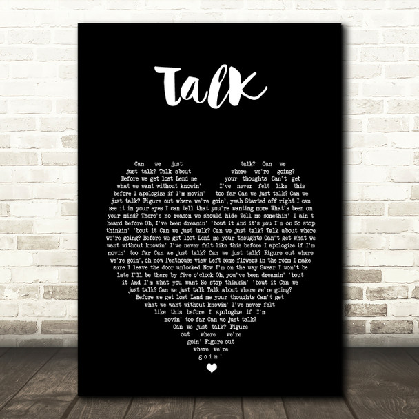 Khalid Talk Black Heart Song Lyric Art Print