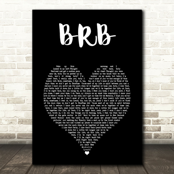 Mahalia BRB Black Heart Song Lyric Art Print
