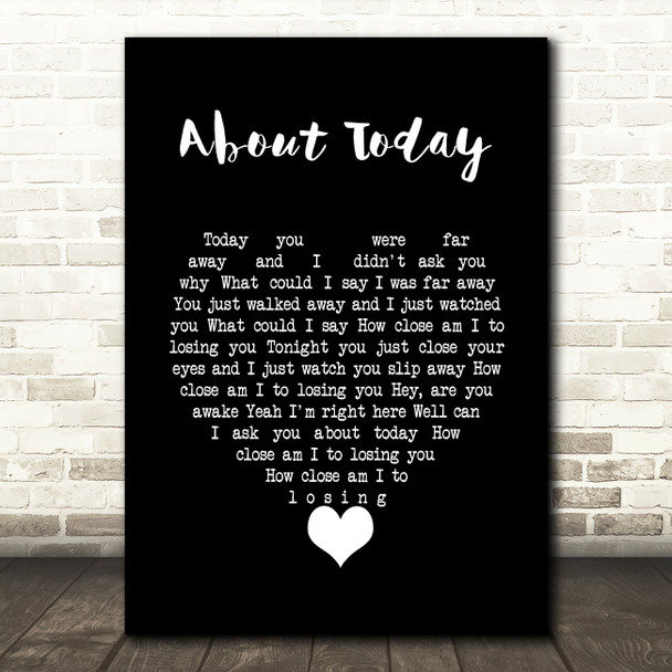The National About Today Black Heart Song Lyric Wall Art Print