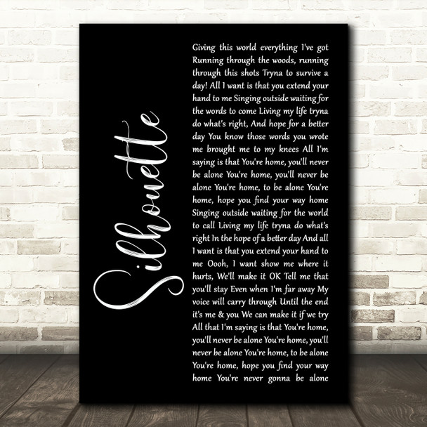 Active Child Silhouette Black Script Song Lyric Art Print