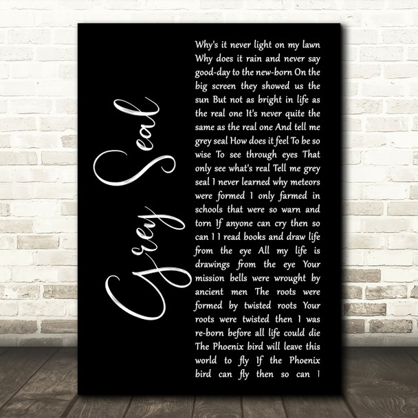 Elton John Grey Seal Black Script Song Lyric Art Print
