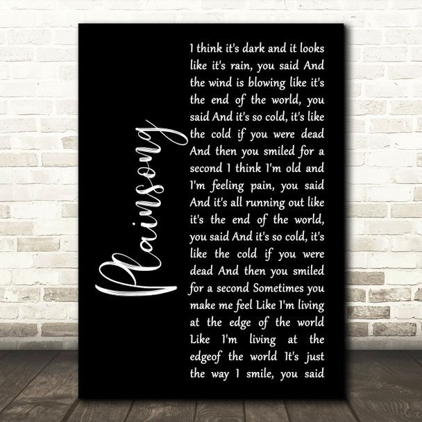The Cure Plainsong Black Script Song Lyric Art Print