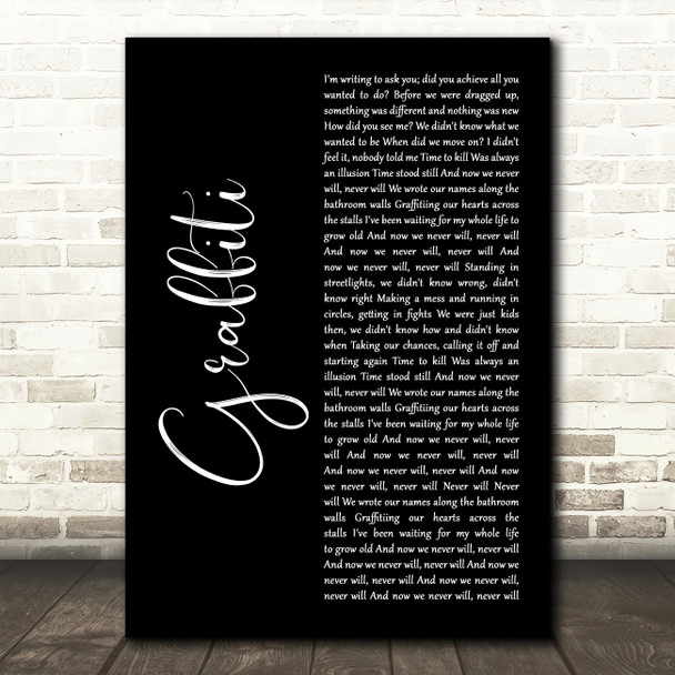 Chvrches Graffiti Black Script Song Lyric Art Print