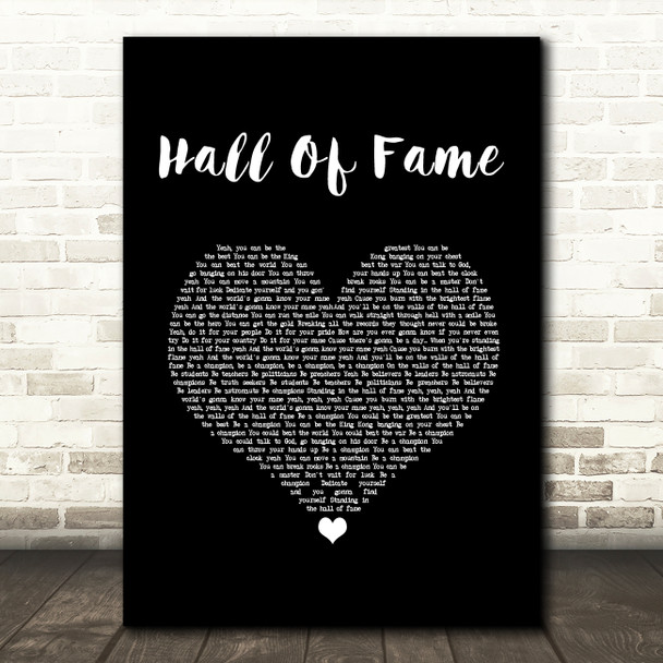 The Script Hall Of Fame Black Heart Song Lyric Wall Art Print