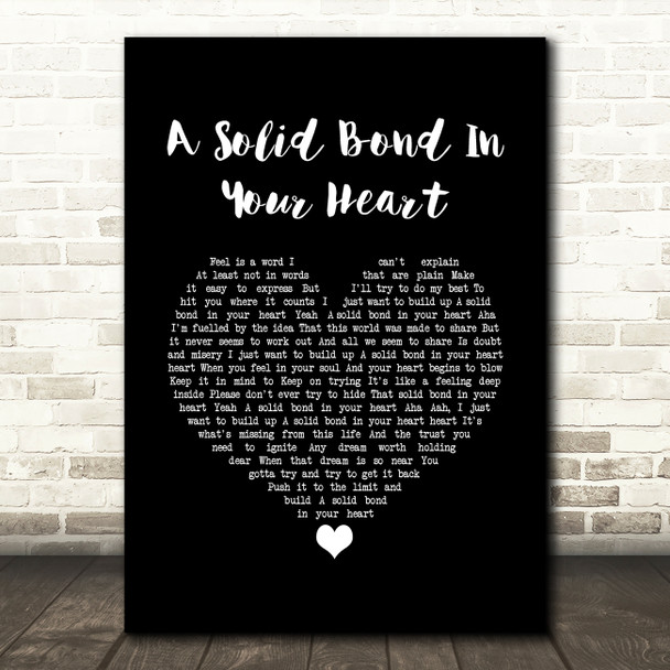 The Style Council A Solid Bond In Your Heart Black Heart Song Lyric Wall Art Print