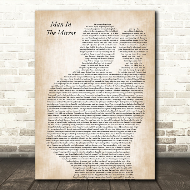 Michael Jackson Man In The Mirror Father & Baby Song Lyric Art Print