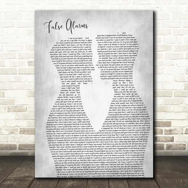 Noah Reid False Alarms Two Men Gay Couple Wedding Grey Song Lyric Art Print