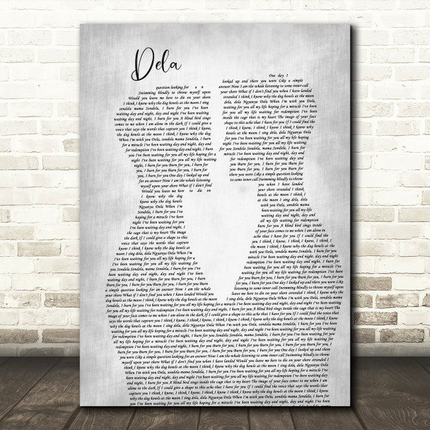 Johnny Clegg Dela Two Men Gay Couple Wedding Grey Song Lyric Art Print