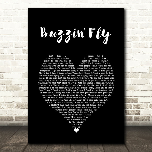 Tim Buckley Buzzin' Fly Black Heart Song Lyric Wall Art Print