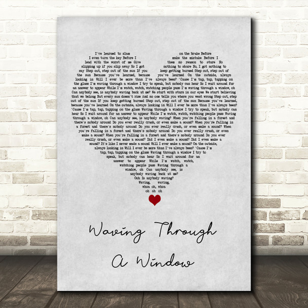 Dear Evan Hansen Owl City Waving Through A Window Grey Heart Song Lyric Art Print