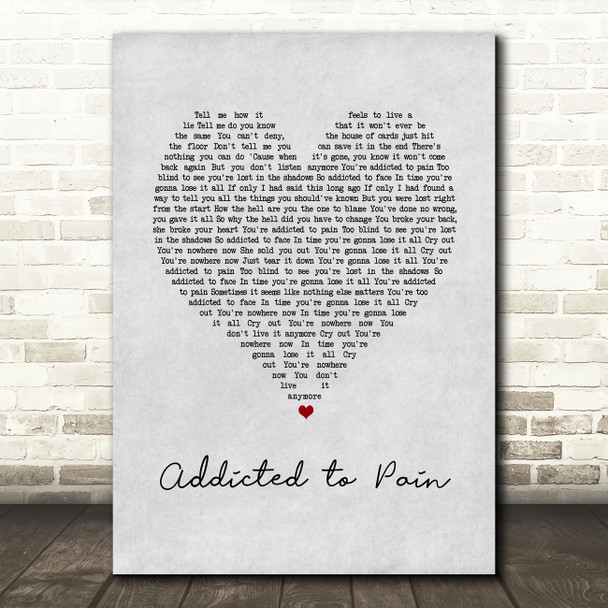 Alter Bridge Addicted to Pain Grey Heart Song Lyric Art Print