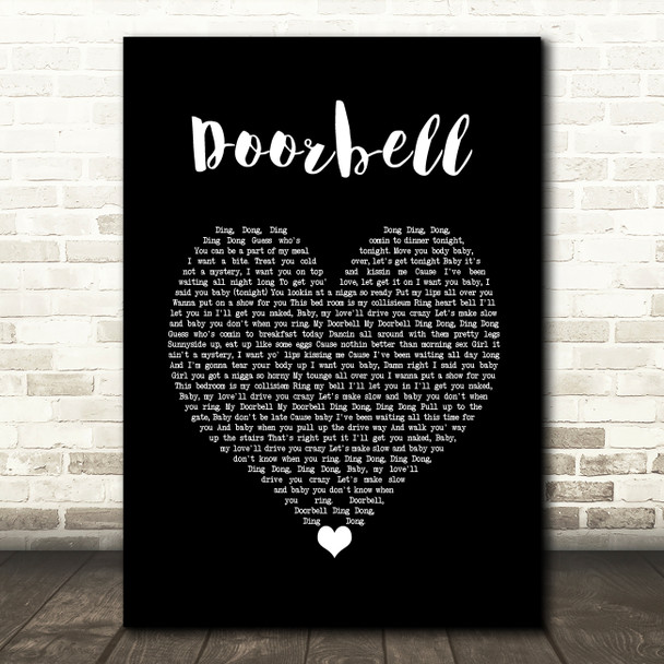 Trey Songz Doorbell Black Heart Song Lyric Wall Art Print
