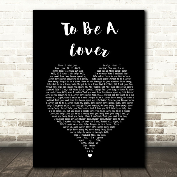 Billy Idol To Be A Lover Black Heart Song Lyric Wall Art Print