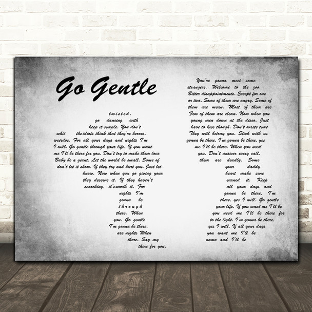 Robbie Williams Go Gentle Man Lady Couple Grey Song Lyric Art Print
