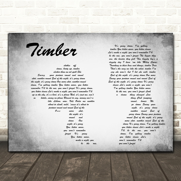 Pitbull Timber Man Lady Couple Grey Song Lyric Art Print