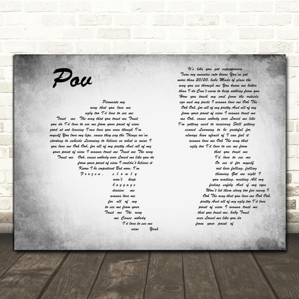 Ariana Grande pov Man Lady Couple Grey Song Lyric Art Print