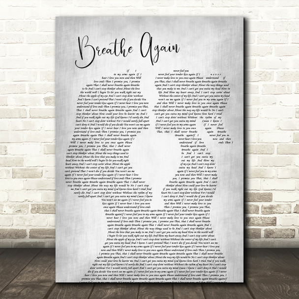 Toni Braxton Breathe Again Lesbian Women Gay Brides Couple Wedding Grey Song Lyric Art Print