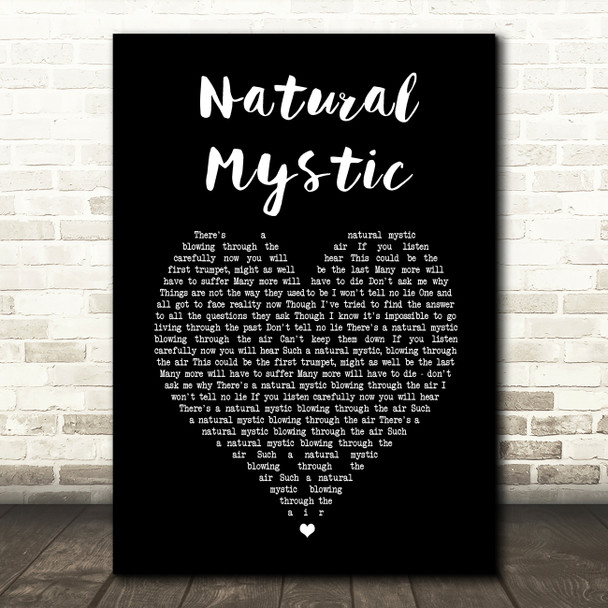 Bob Marley Natural Mystic Black Heart Song Lyric Wall Art Print
