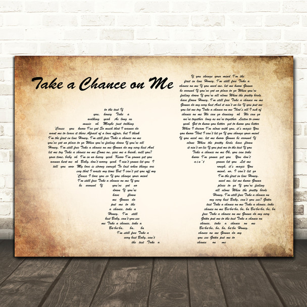 ABBA Take a Chance on Me Man Lady Couple Song Lyric Art Print