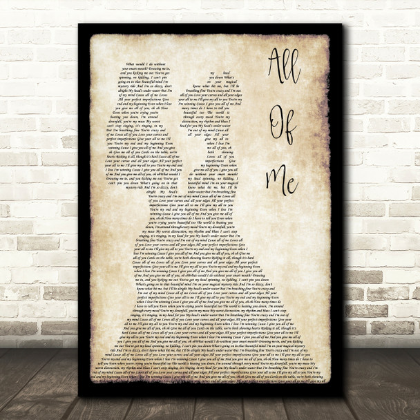 John Legend All Of Me Lesbian Couple Two Ladies Dancing Song Lyric Art Print