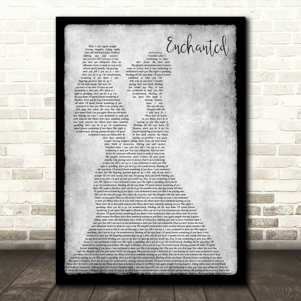 Taylor Swift Enchanted Lesbian Couple Two Ladies Dancing Grey Song Lyric Art Print