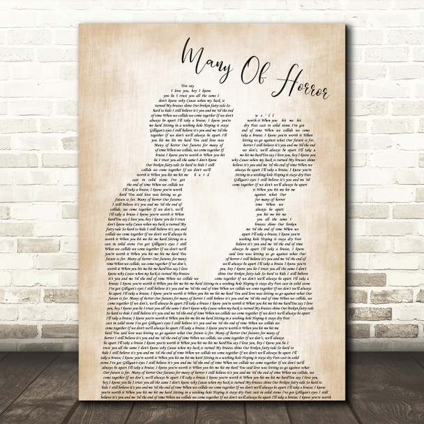 Biffy Clyro Many Of Horror (When We Collide) Man Lady Bride Groom Wedding Song Lyric Art Print