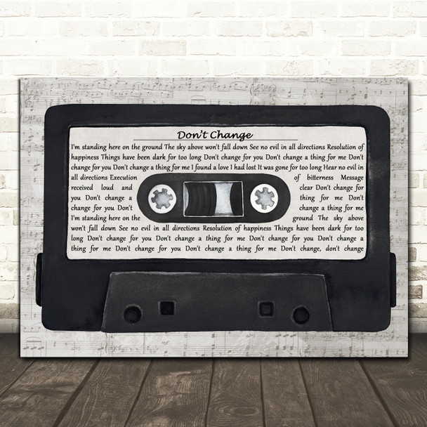 INXS Dont Change Music Script Cassette Tape Song Lyric Art Print