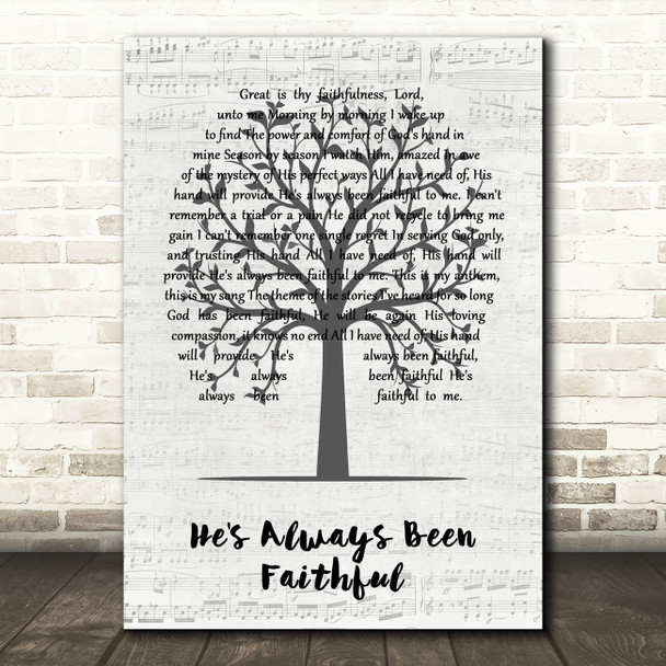 Sara Groves He's Always Been Faithful Music Script Tree Song Lyric Art Print