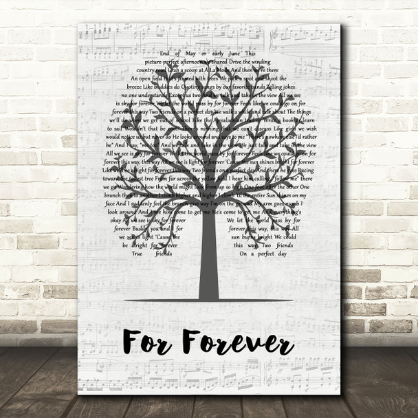 Ben Platt For Forever Music Script Tree Song Lyric Art Print