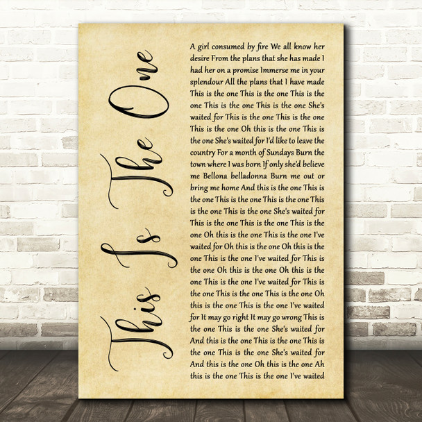 The Stone Roses This Is The One Rustic Script Song Lyric Art Print