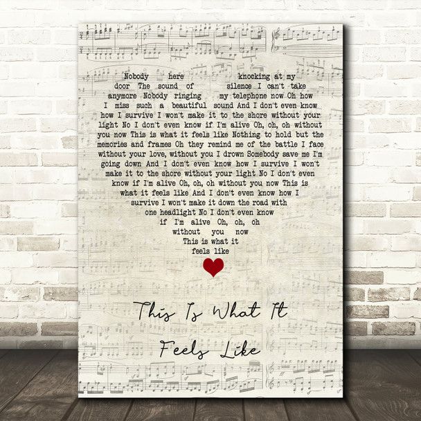 Armin Van Buuren This Is What It Feels Like Script Heart Song Lyric Art Print