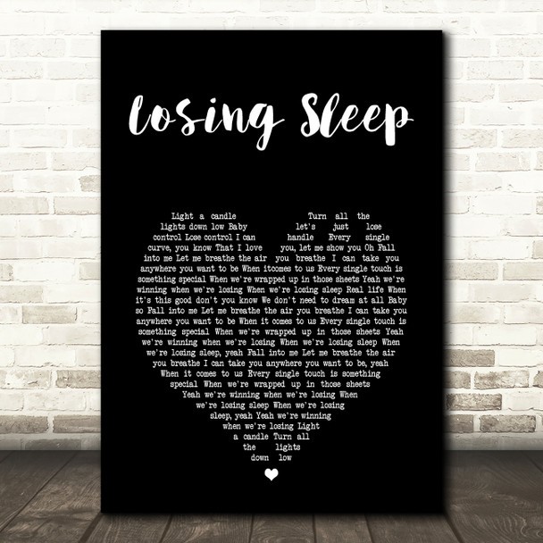 Chris Young Losing Sleep Black Heart Song Lyric Wall Art Print