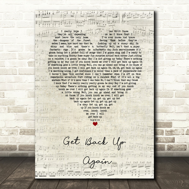 Anna Kendrick Get Back Up Again Script Heart Song Lyric Art Print