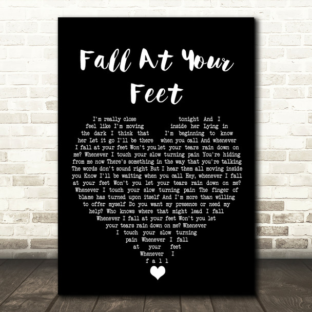Crowded House Fall At Your Feet Black Heart Song Lyric Wall Art Print