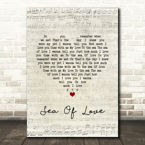 Phil Phillips Sea Of Love Script Heart Song Lyric Art Print