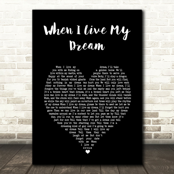 David Bowie When I Live My Dream Black Heart Song Lyric Wall Art Print