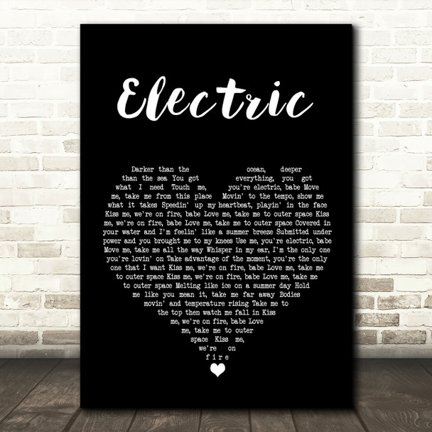 Alina Baraz Ft Khalid Electric Black Heart Song Lyric Wall Art Print