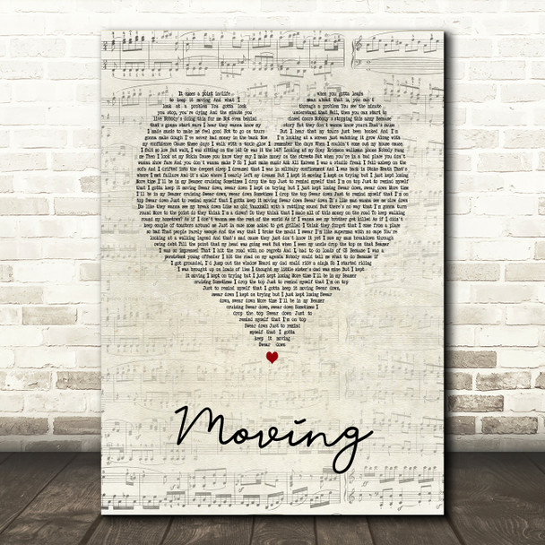 Bugzy Malone Moving Script Heart Song Lyric Art Print