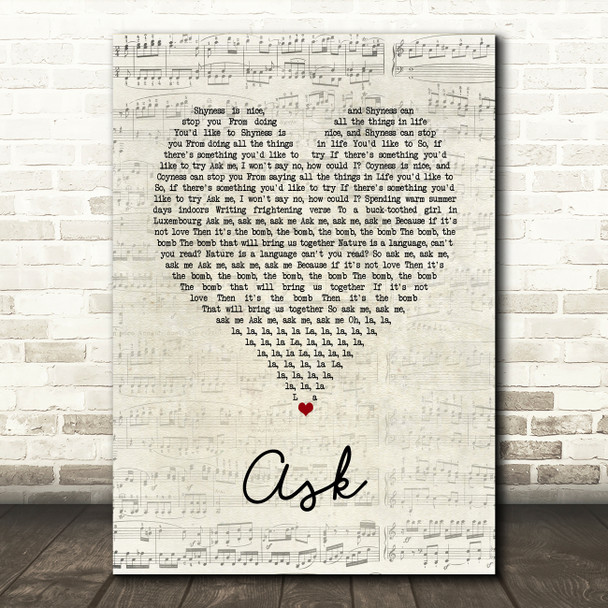 The Smiths Ask Script Heart Song Lyric Art Print