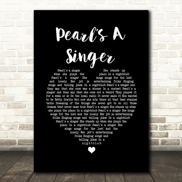 Elkie Brooks Pearls A Singer Black Heart Song Lyric Wall Art Print