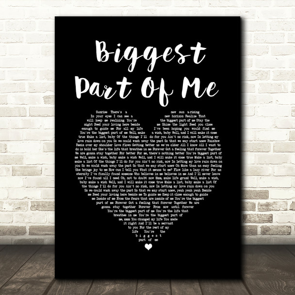 Ambrosia Biggest Part Of Me Black Heart Song Lyric Wall Art Print