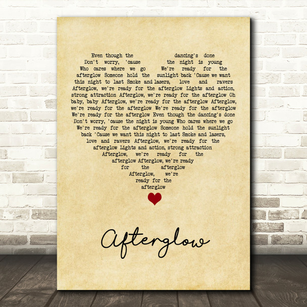 Wilkinson Afterglow Vintage Heart Song Lyric Art Print