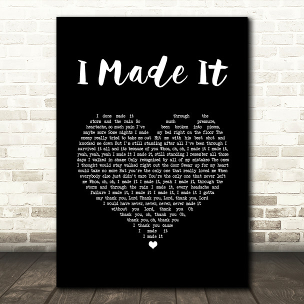 Fantasia Barrino I Made It Black Heart Song Lyric Wall Art Print