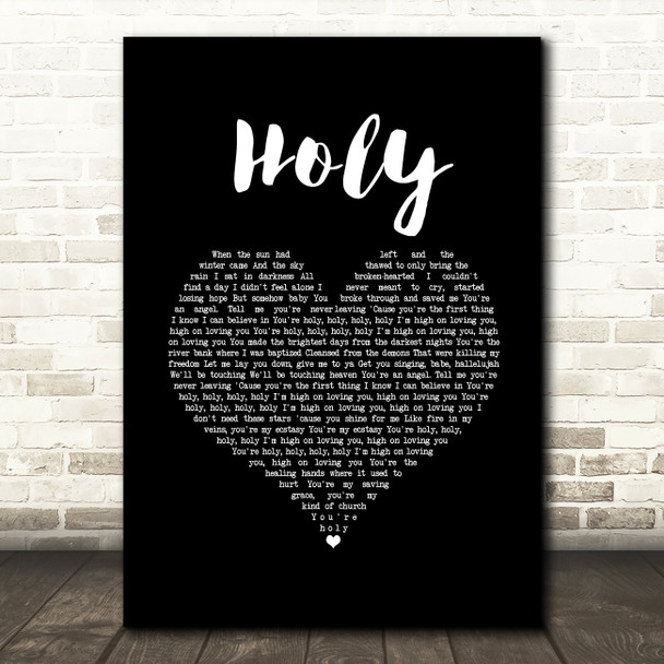 Florida Georgia Line Holy Black Heart Song Lyric Wall Art Print