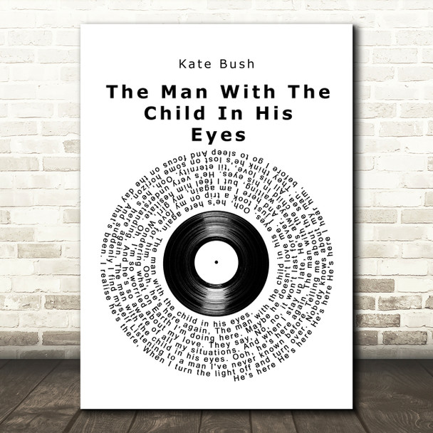 Kate Bush The Man With The Child In His Eyes Vinyl Record Song Lyric Art Print
