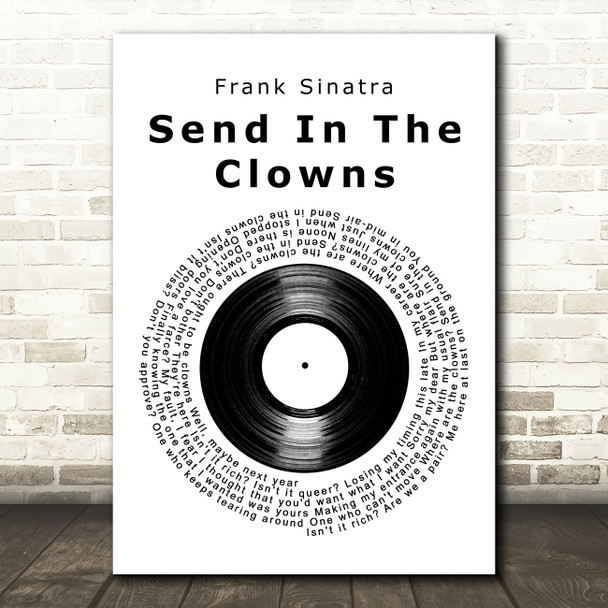 Frank Sinatra Send In The Clowns Vinyl Record Song Lyric Art Print
