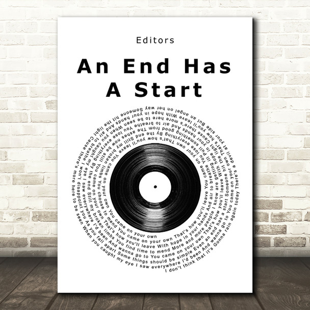 Editors An End Has A Start Vinyl Record Song Lyric Art Print