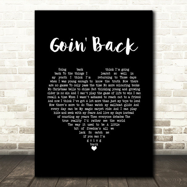 Freddie Mercury Goin' Back Black Heart Song Lyric Wall Art Print